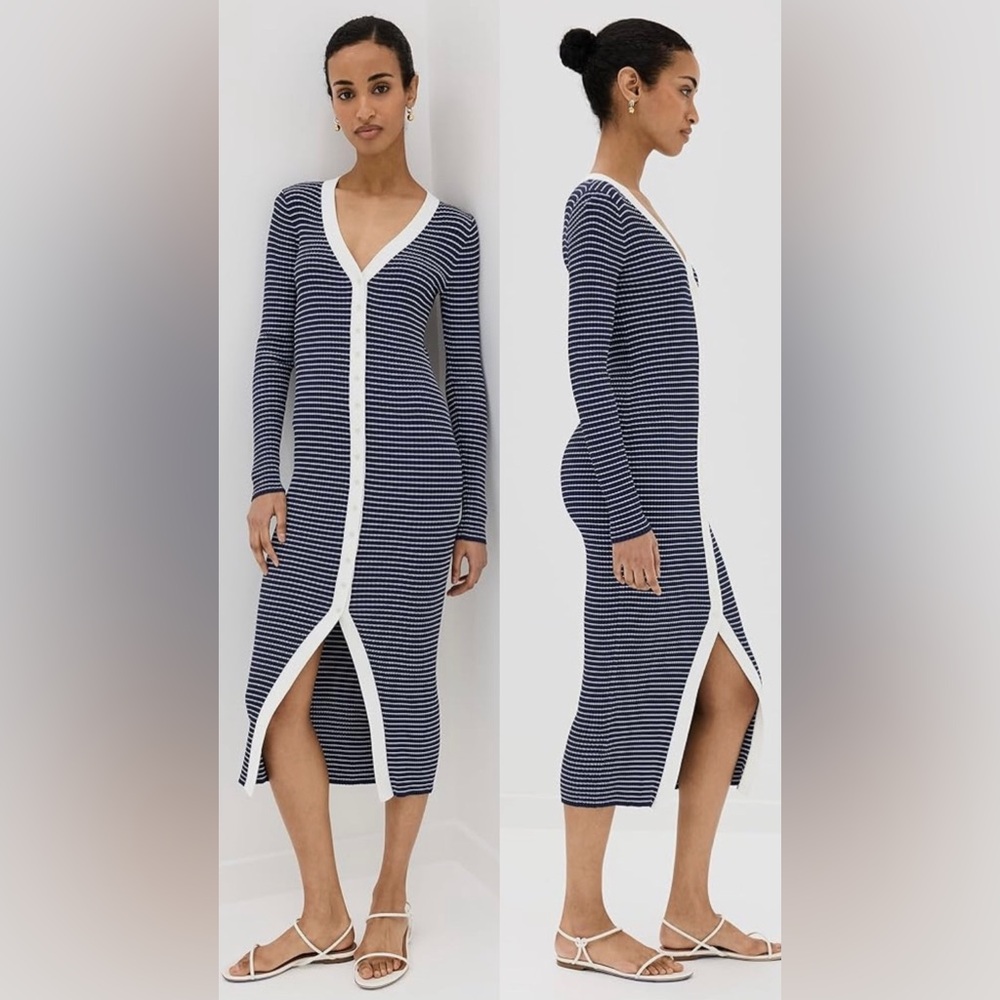 STAUD Shoko button front dress size small